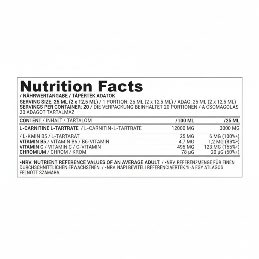 Nutriversum, L-Carnitine Liquid, 500ml, 20 Servings